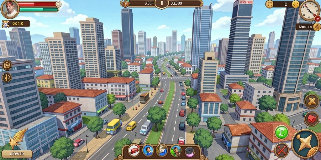 Tampilan awal game dengan karakter yang menarik.
